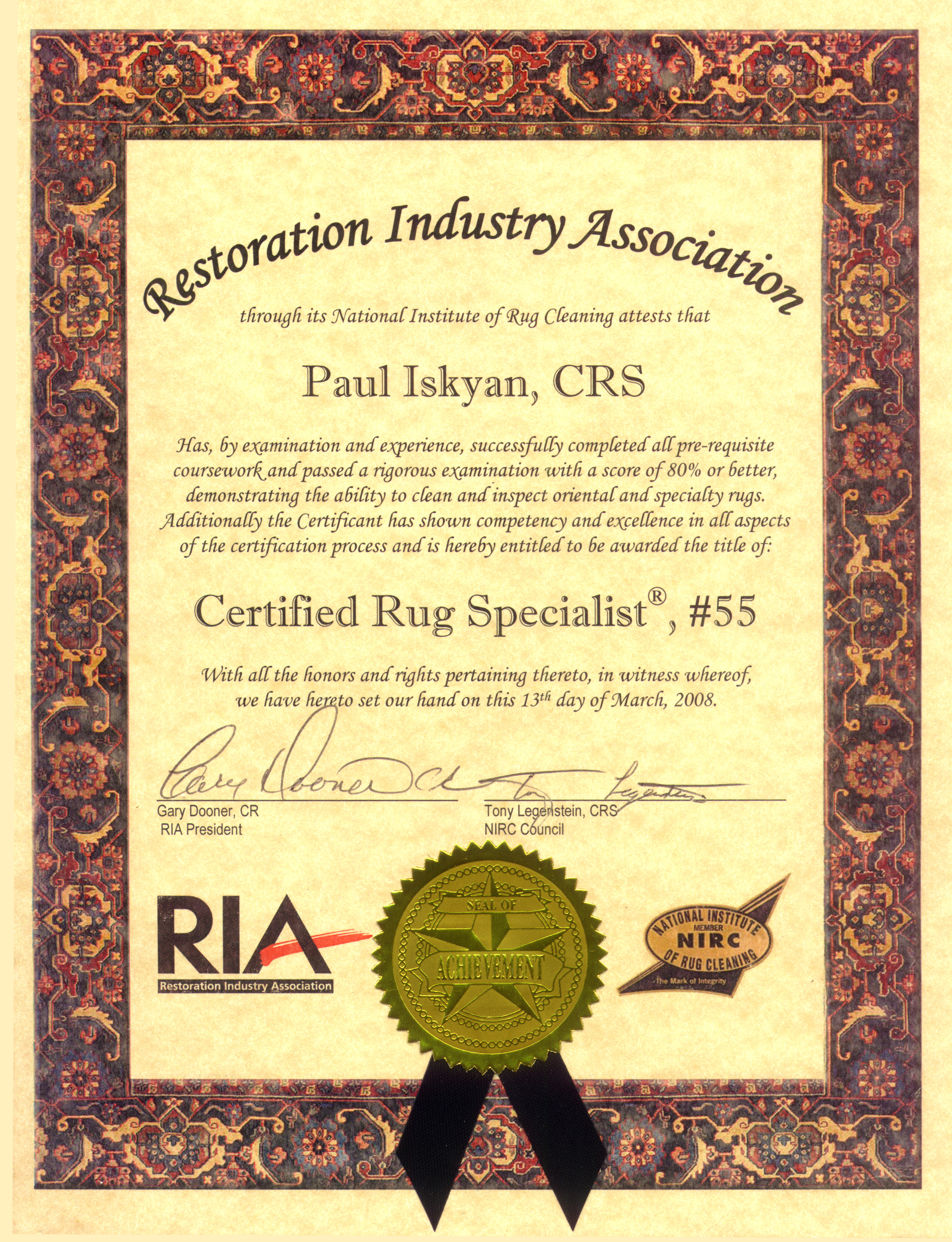 Certified Rug Specialist
